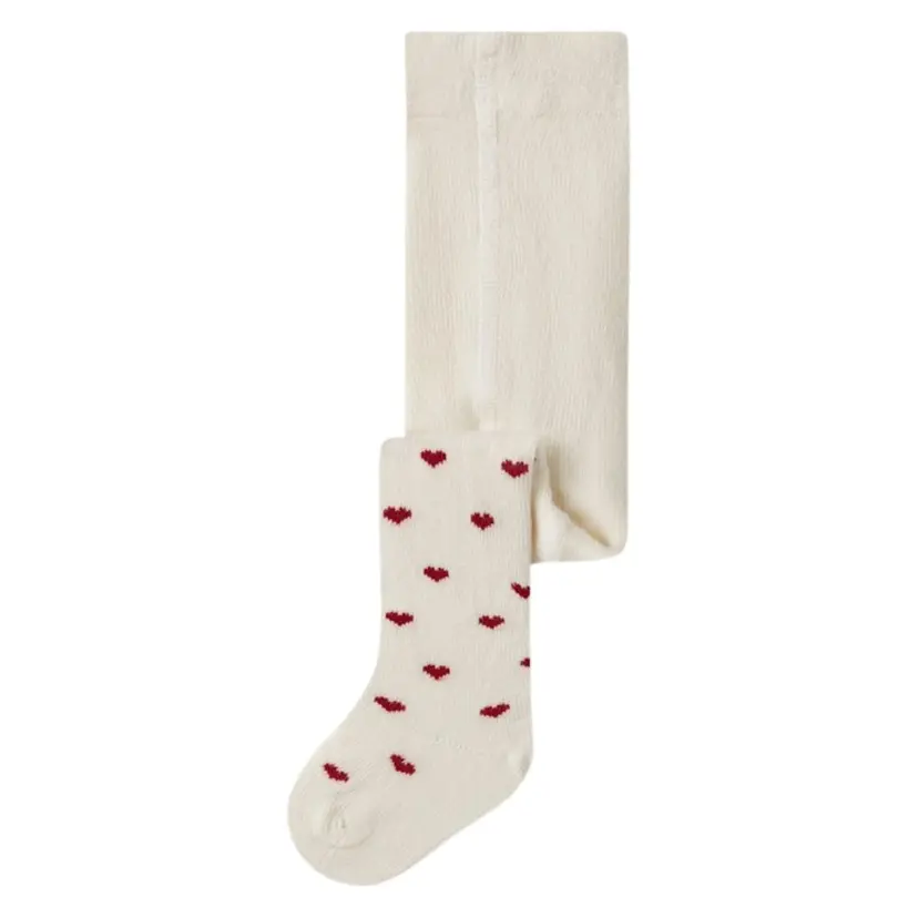 Lil`Atelier Lil'Atelier - Strømpebukse med Hjerter Baby Reba Turtledove/ Red