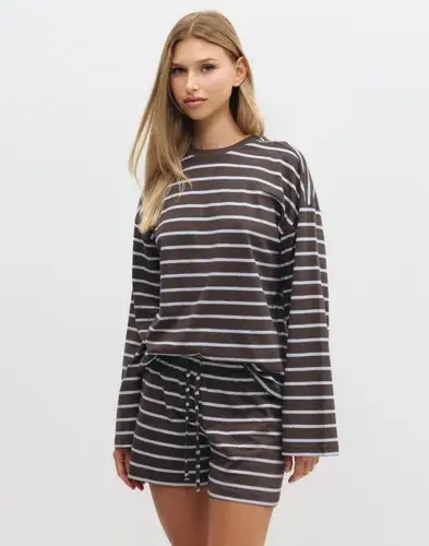 Nelly Nelly - Rutete/Stripete - Lounge Stripe Shorts