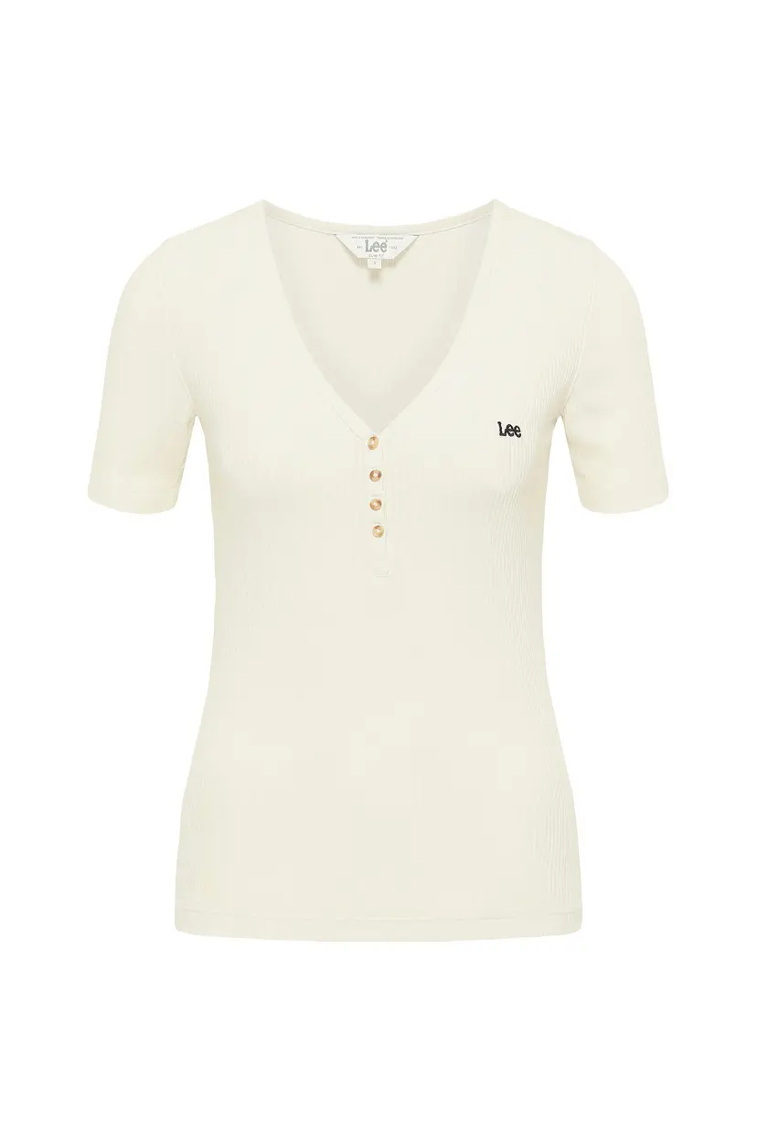 Lee Topp SS Henley - Hvit