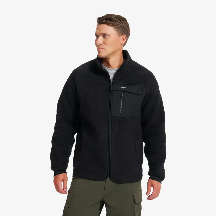 RevolutionRace Sherpa Full-zip Fleece Jacket Herre Black