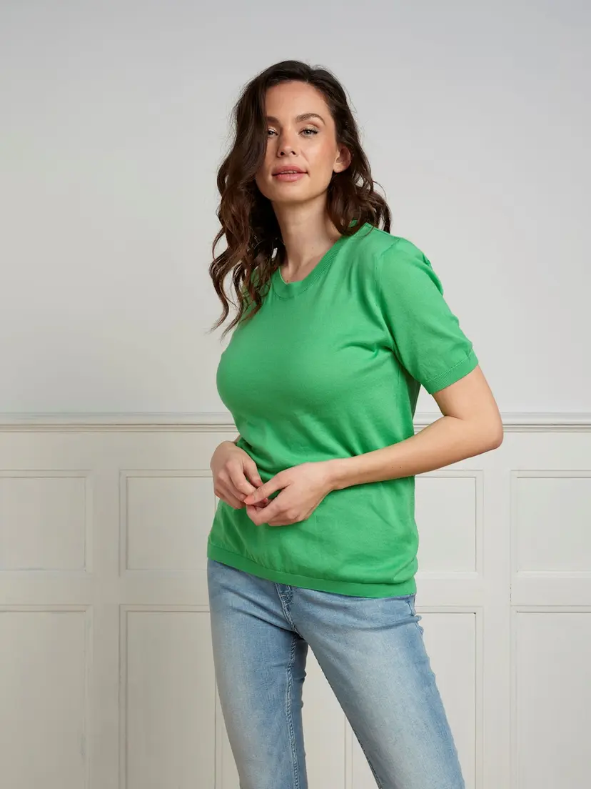 Skovhuus Skovhuus Kvinne Strikket T-shirt Island Green XL