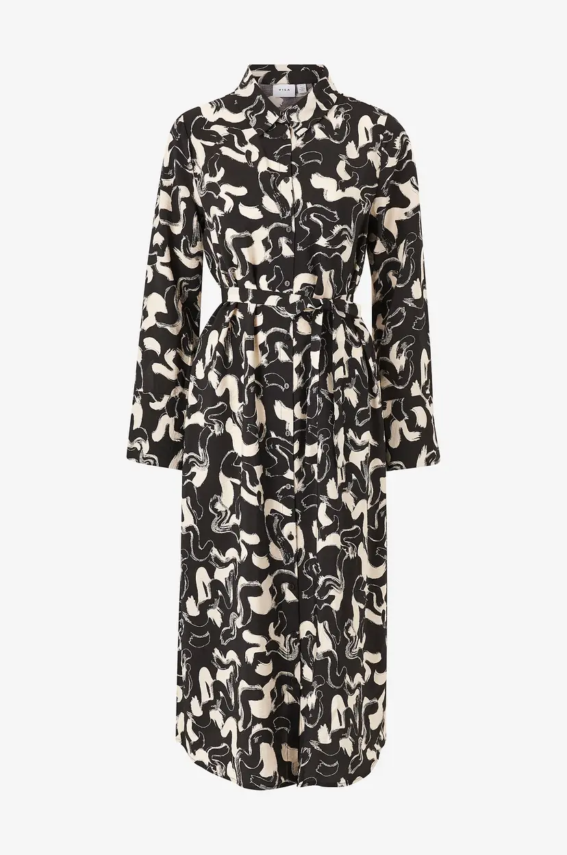 Vila Skjortekjole viDogma Any L/S Skirt Midi Dress - Svart