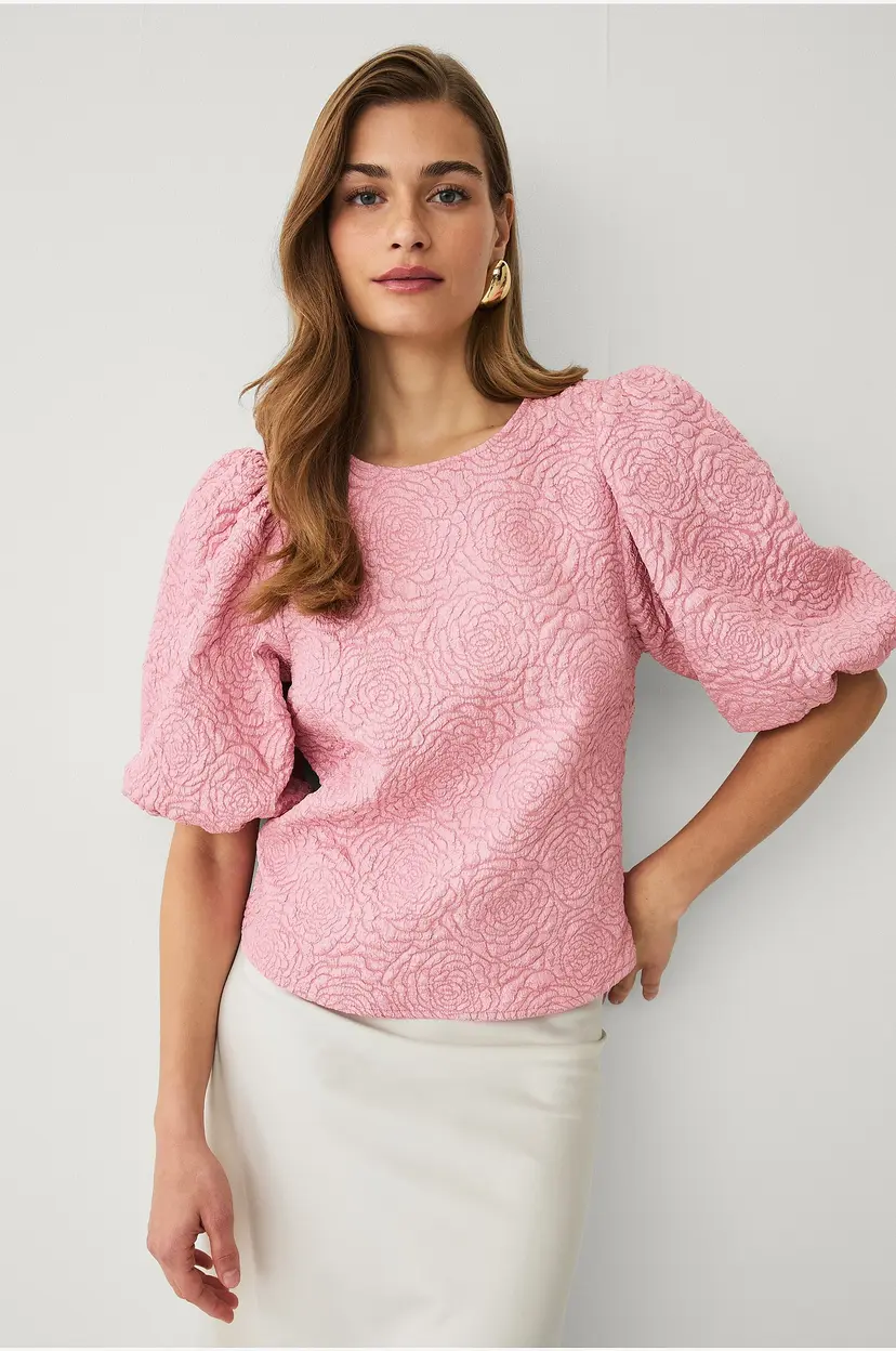 Ellos Collection Bluse med ballongermer - Rosa