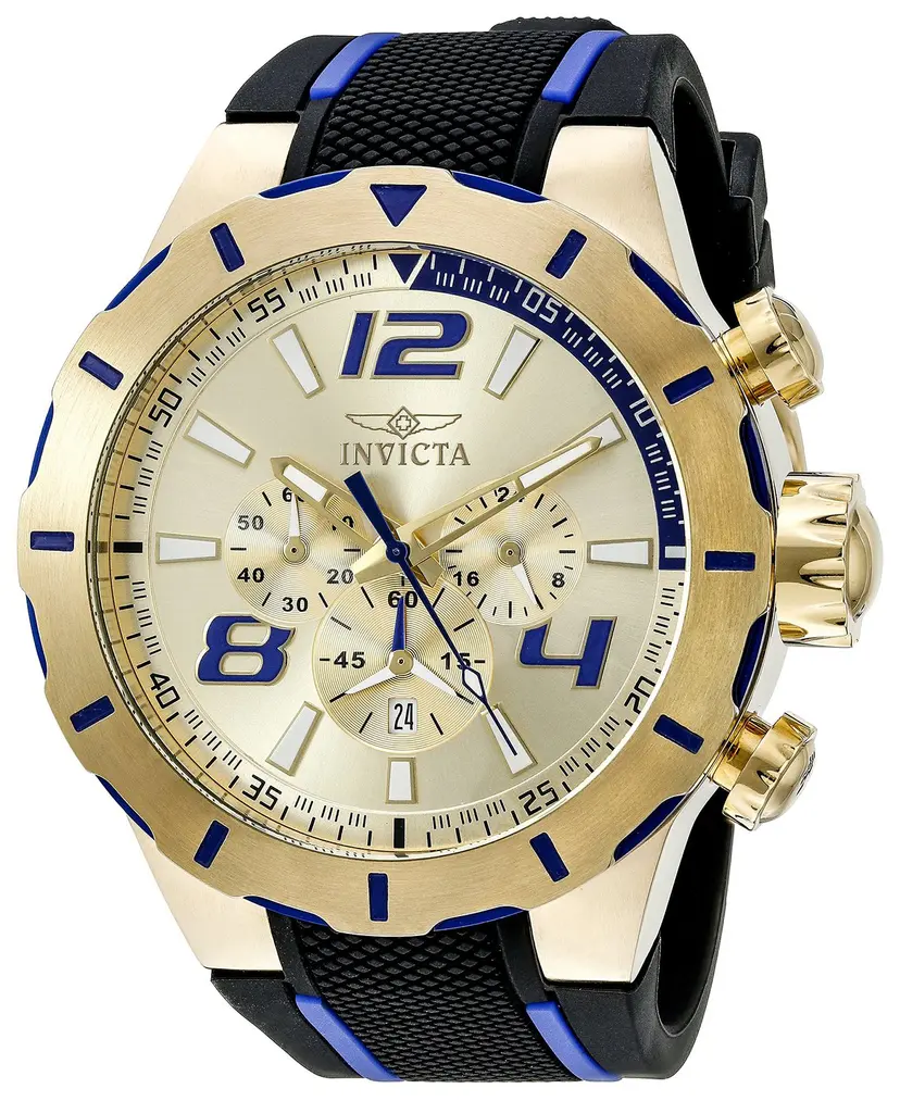 Invicta Invicta Herreklokke 20107 S1 Gull/Gummi Ø42 mm
