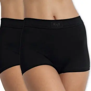 Sloggi Sloggi Truser 2P Double Comfort Shorts Svart bomull 36 Dame