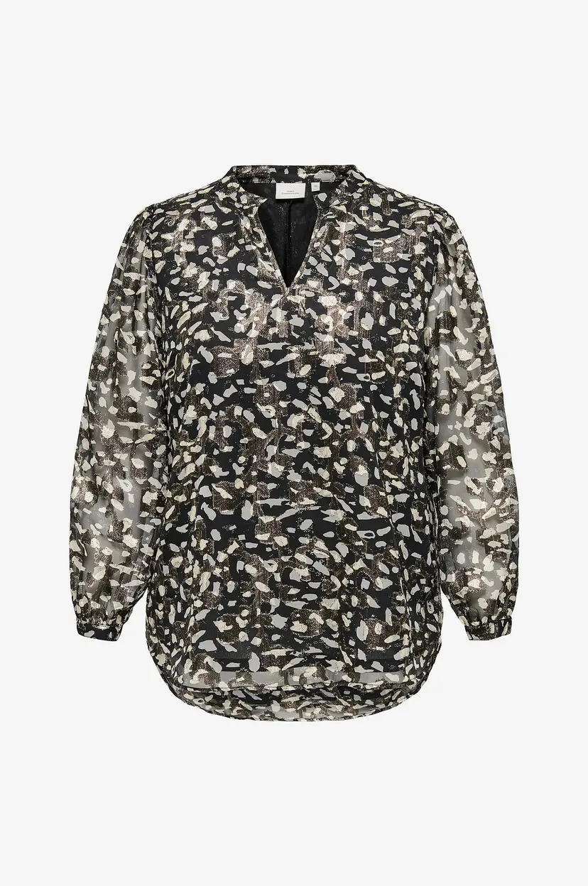 Only Carmakoma Bluse carMaliko L/S V-neck Top - Svart