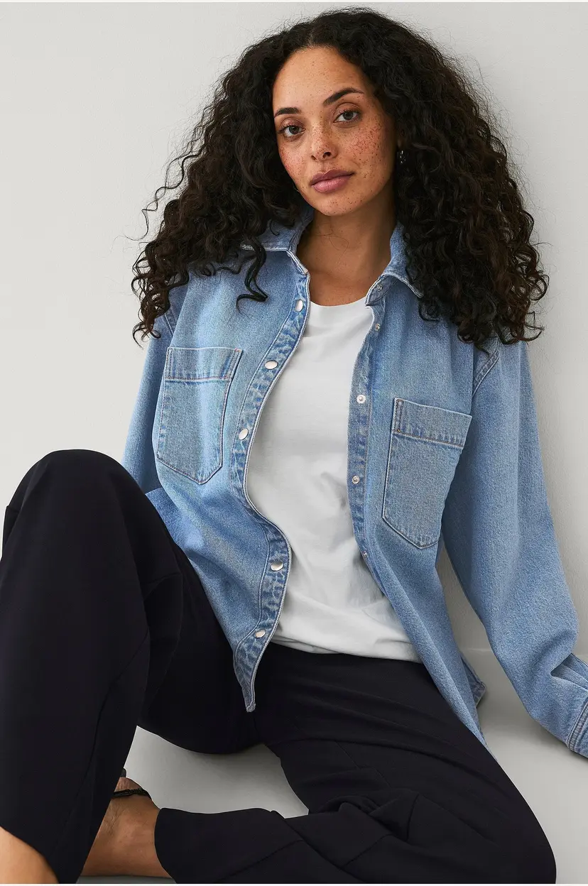 Ellos Collection Skjortejakke i denim - Blå