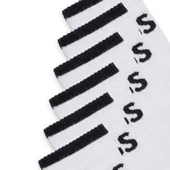BOSS BOSS Strømper 6P Quarter Stripe CC Sock Hvit Str 39/42 Herre