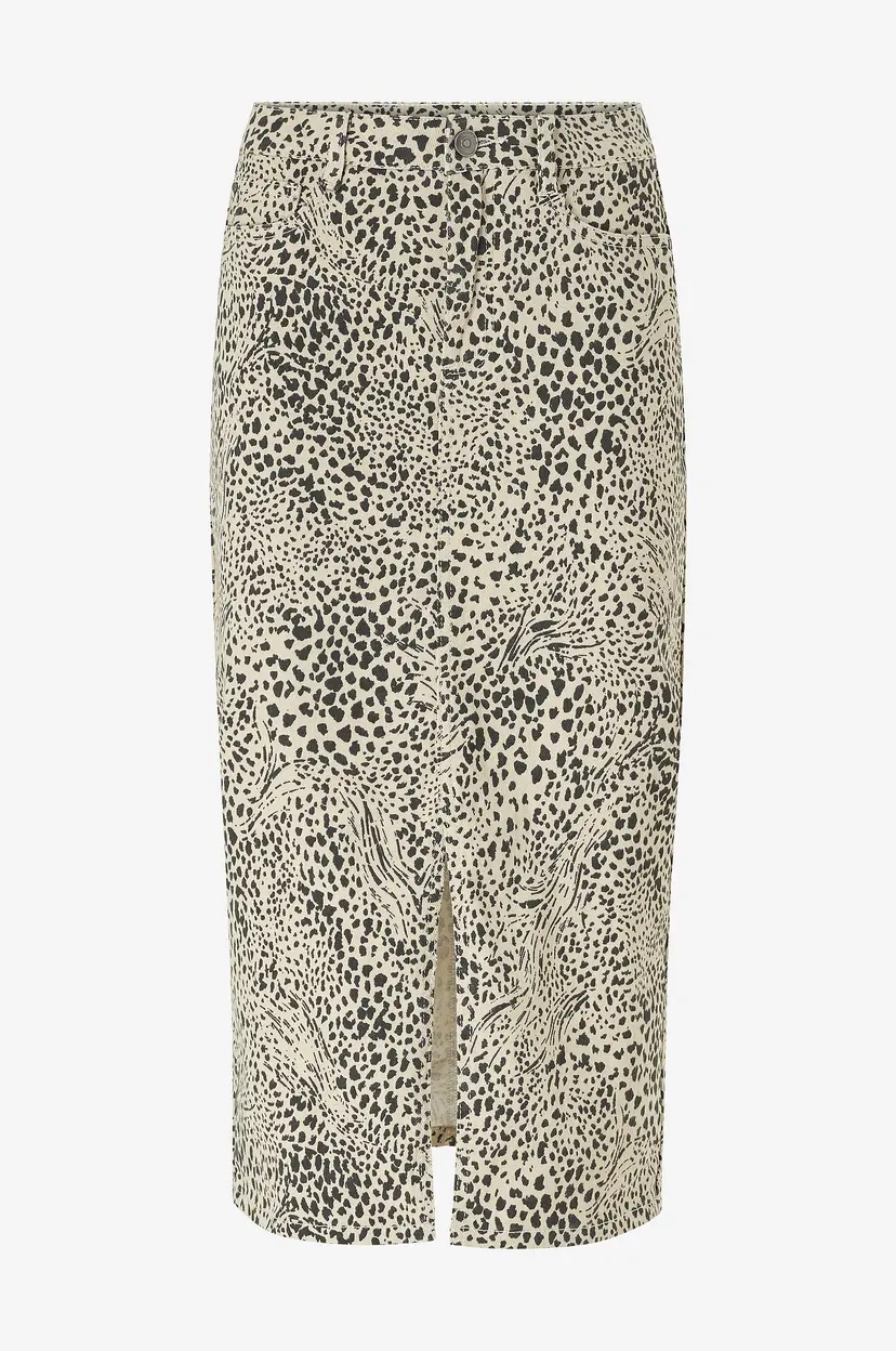 Kaffe Denim skjørt Kalisa Skirt - Beige