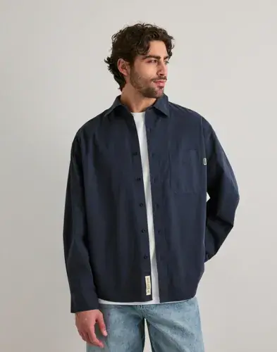 Woodbird Woodbird Wbjong Washed Shirt Overshirts Blå