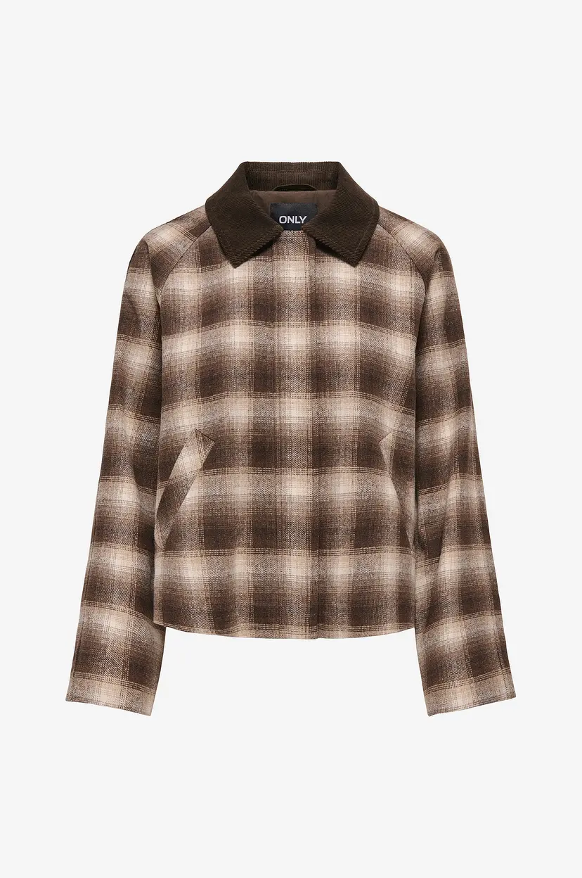 ONLY Jakke Onlkine Checked Cord Jacket CC Otw - Brun