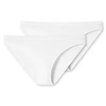 Schiesser Schiesser Truser 2P 95-5 Organic Cotton Mini Briefs Hvit bomull Medium Dame
