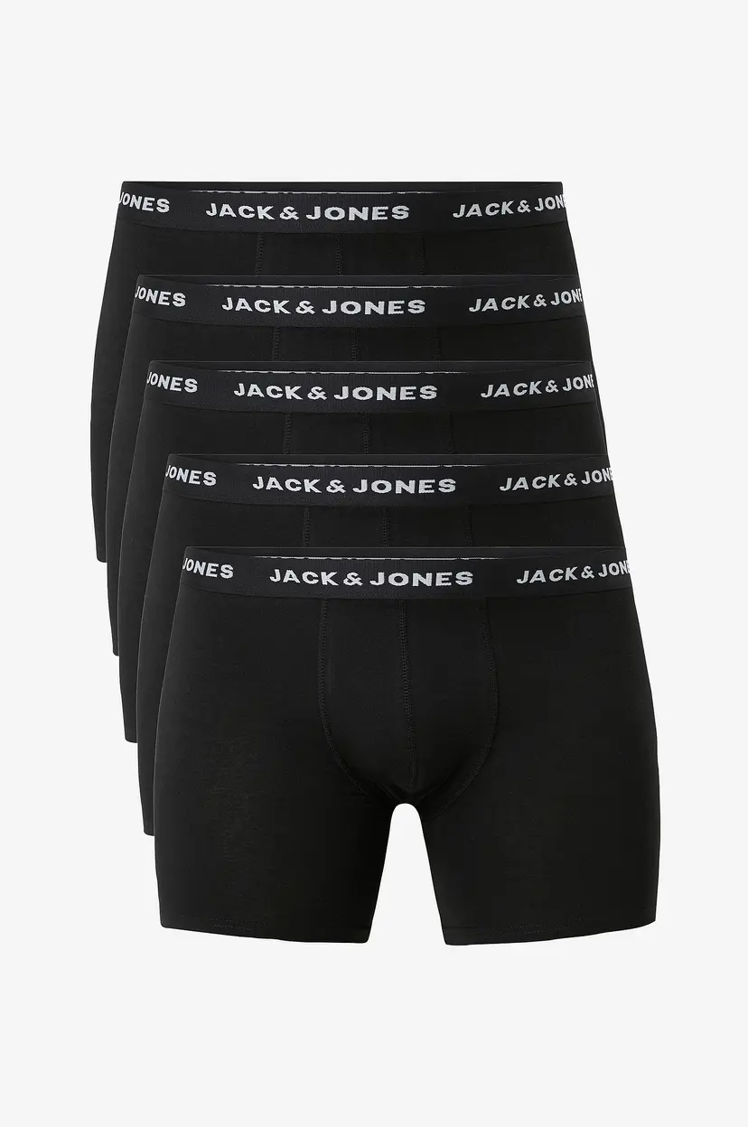 Jack & Jones Plus Boksershorts jacHuey Trunks 5-pakning - Svart