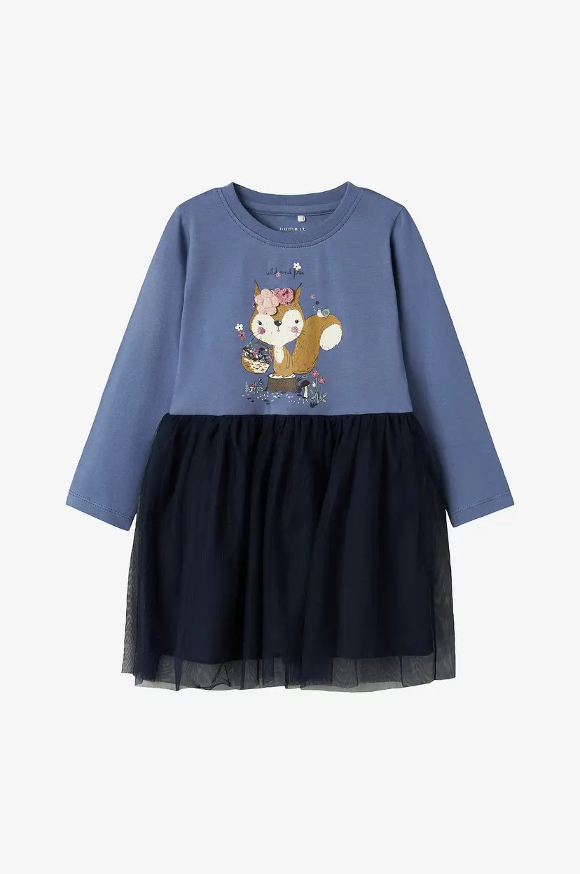 NAME IT Kjole nmfOhfelia LS Dress Box - Blå