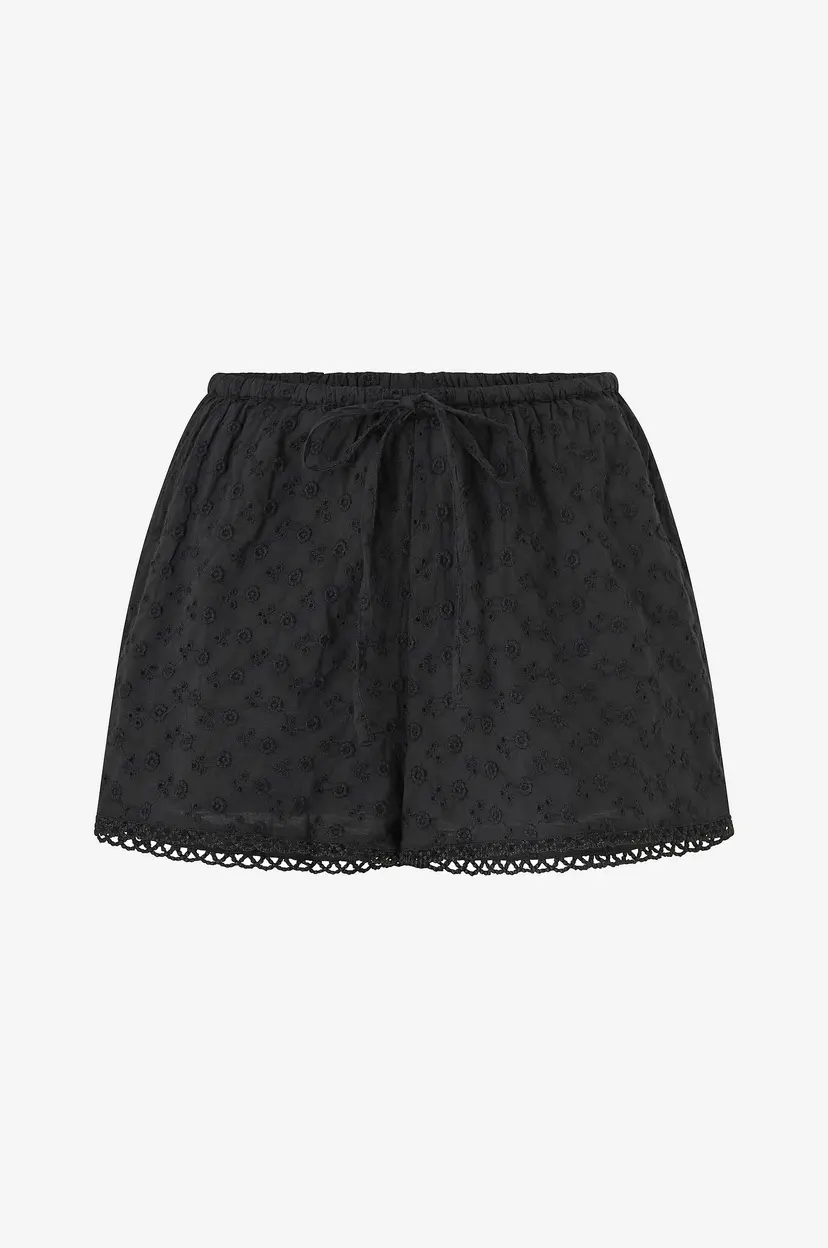 Gina Tricot Shorts Broderie Anglaise - Svart