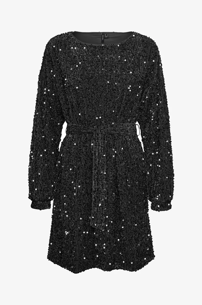 Vero Moda Plajettkjole vmBella LS Boatneck Short Dress Jrs - Svart