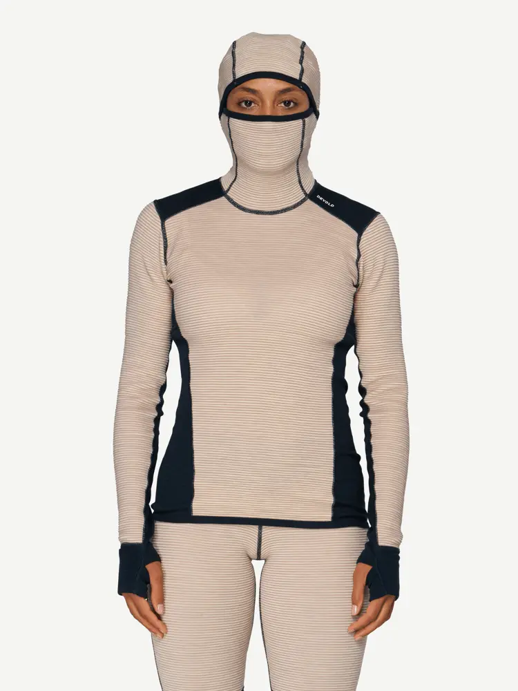 Devold Devold - Reverso Merino Hoodie Dame - Large - Beige