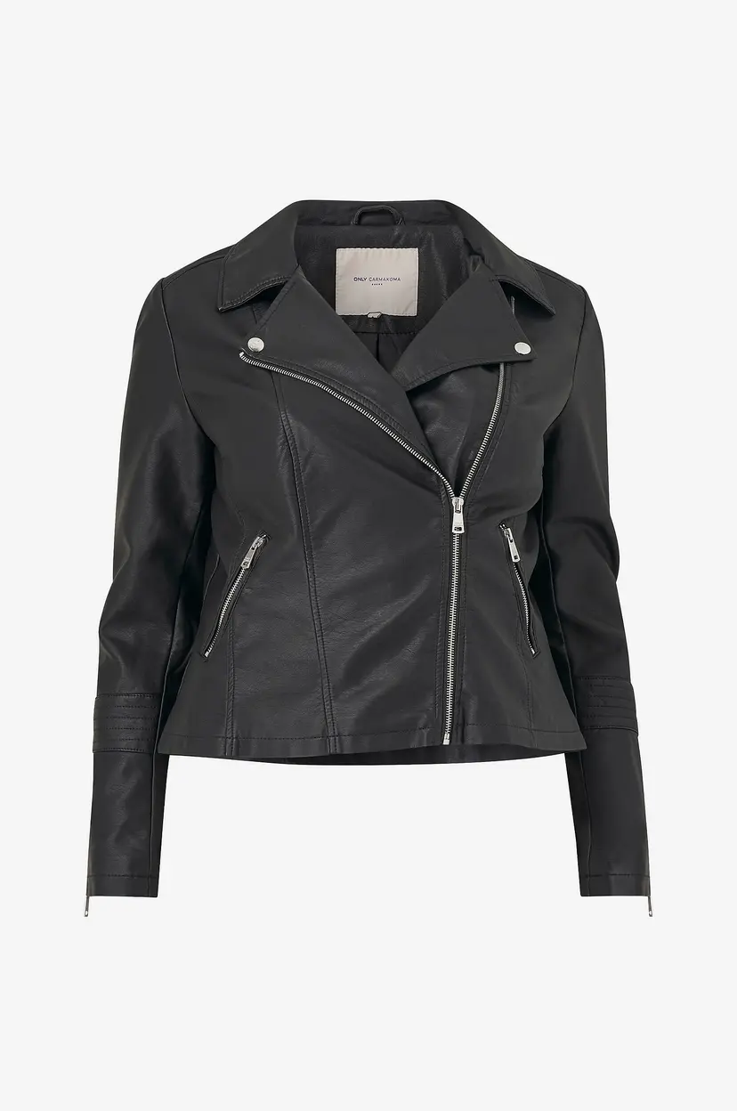 Only Carmakoma Bikerjakke carEmmy Faux Leather Biker - Svart