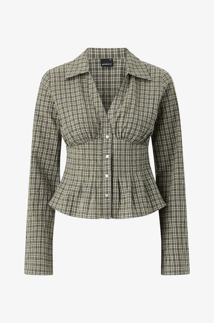 Gina Tricot Bluse Shaped shirt - Grønn