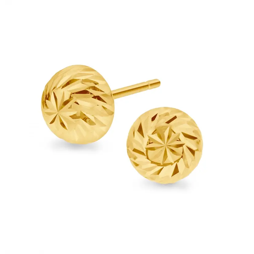 Arne Nordlie Arne Nordlie - 14kt øreringe med facet mønster 6mm - 53290