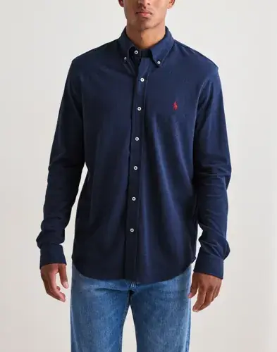 Polo Ralph Lauren Polo Ralph Lauren Lsfbbdm5-long Sleeve-knit Enkeltfargede skjorter Blå