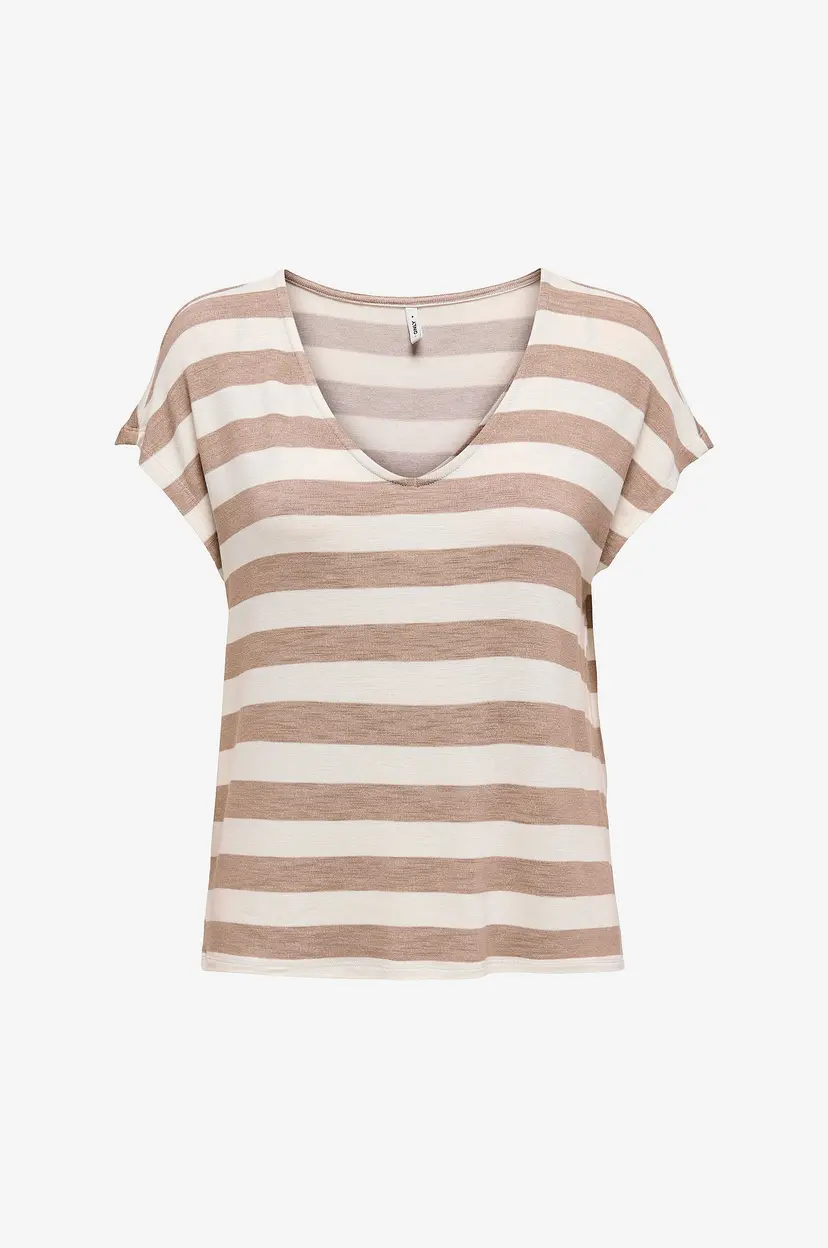 Only Carmakoma Topp carLira Life S/S V-neck - Natur