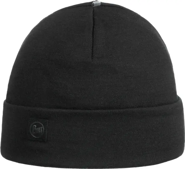 Buff Buff Heavyweight Merino Wool Hat Loose Solid Black