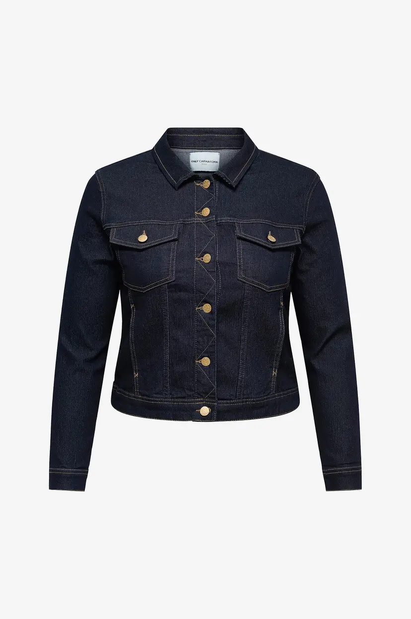 Only Carmakoma Denim jakke carWespa LS Rinse Jacket Dnm - Blå