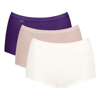 Sloggi Sloggi Truser 3P Basic Plus Maxi Colored D1 Rosa/Lilla bomull 40 Dame