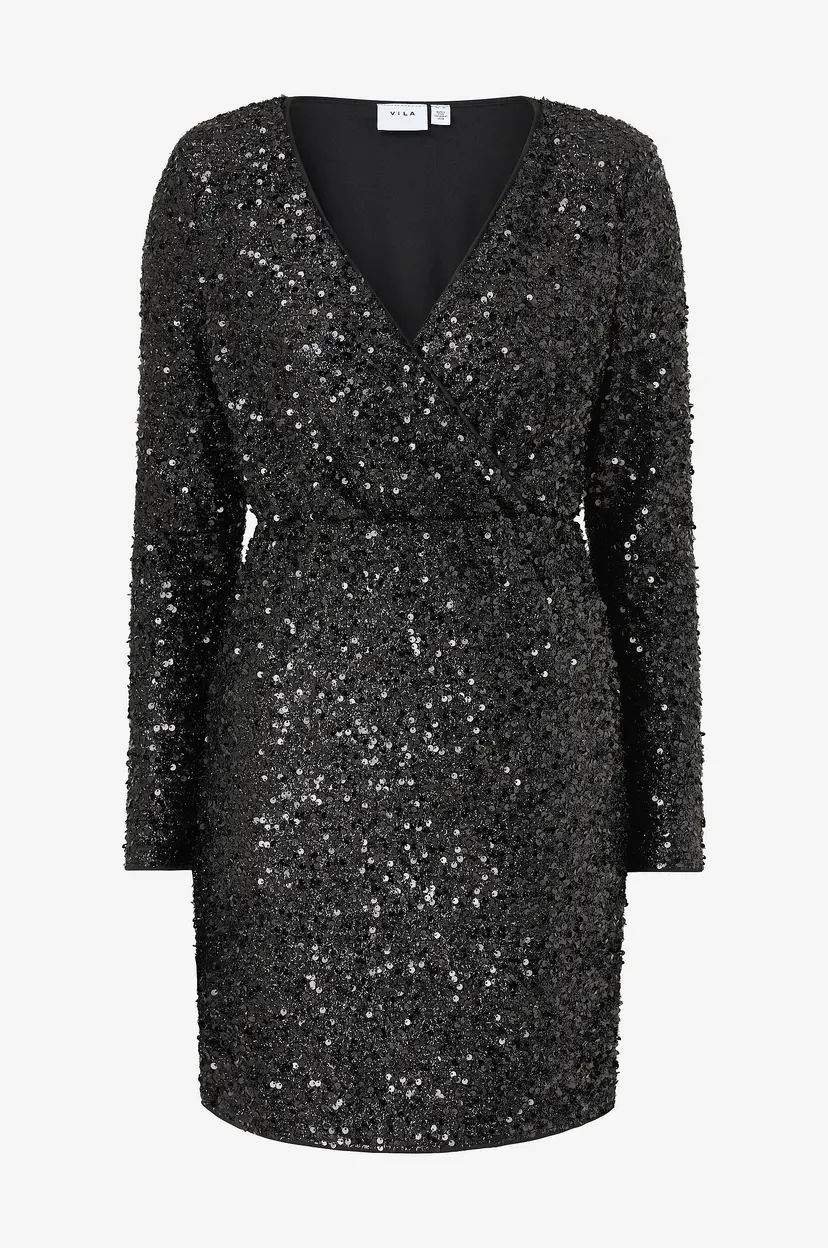 Vila Plajettkjole Vicava Sequin Dress - Svart