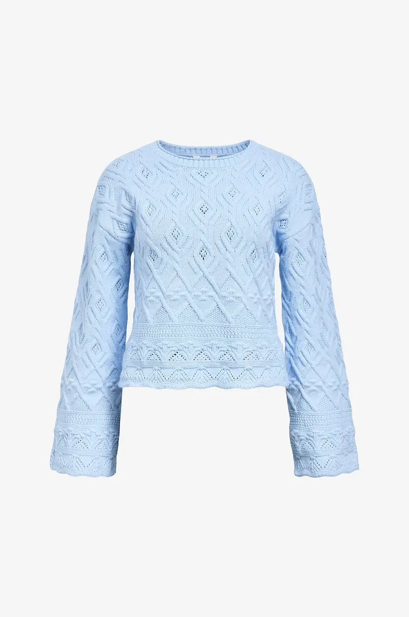 Object Collectors Item Pullover objAlyssa LO L/s Knit 137 - Blå