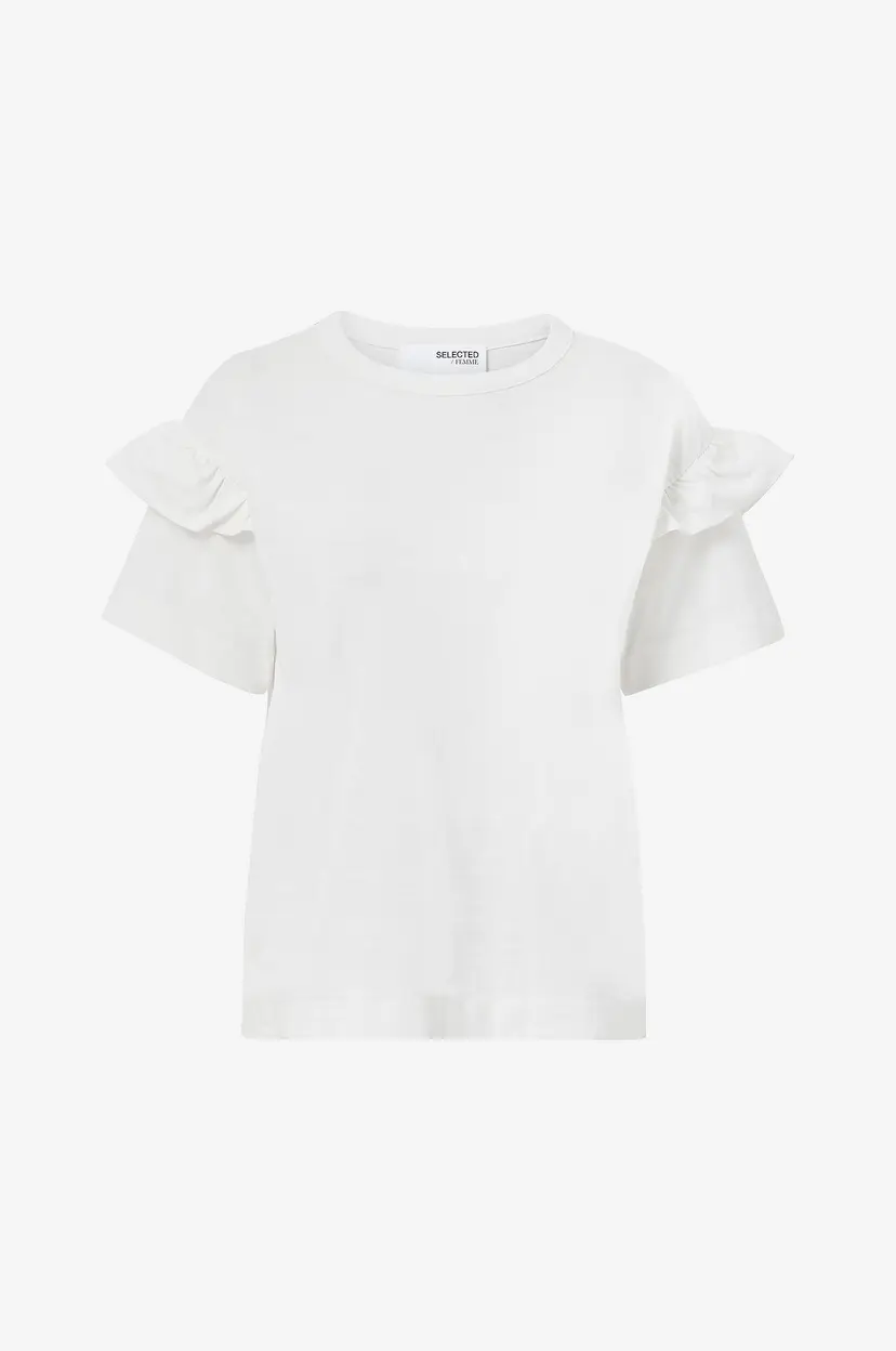 Selected Women Topp slfRylie SS Florence Tee - Hvit