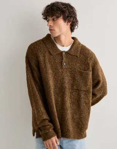 Woodbird Woodbird WBDom Loop Polo Strikkegensere Brun