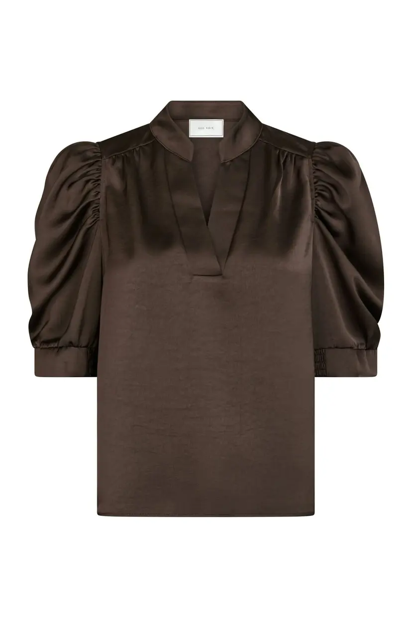 Neo Noir Roella Heavy Sateen Blouse - Dark Brown