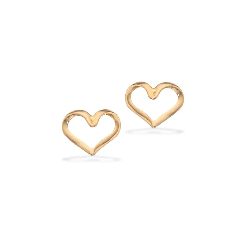 Scrouples Scrouples - Åbent hjerte ørestikker i 8 kt. guld, 5x4 mm- 120153s