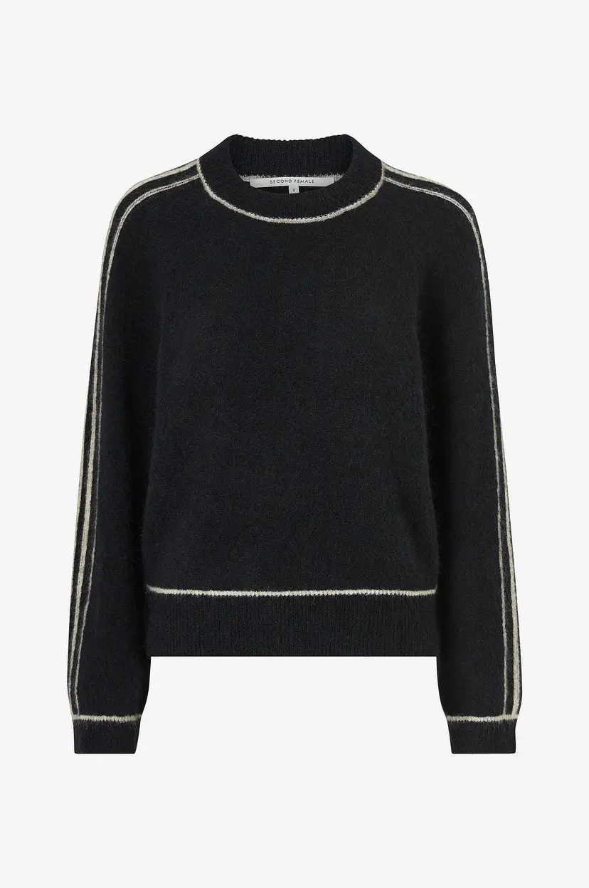 Second Female Genser Rosemarie Knit O-neck - Svart