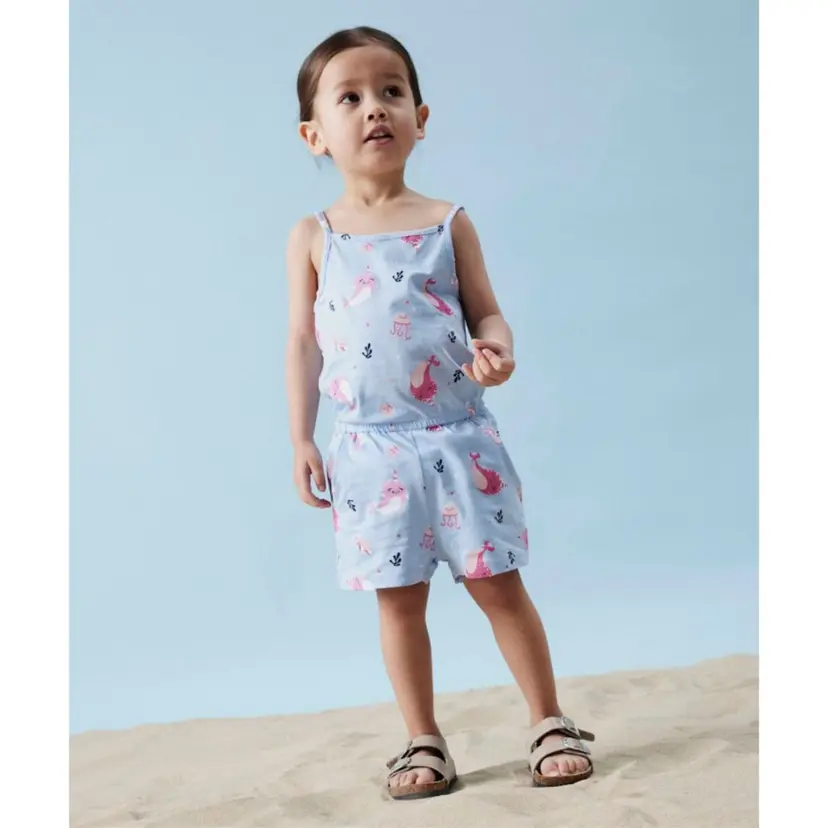 NAME IT Name It - Sommerdrakt Vigga Chambray Blue Whales