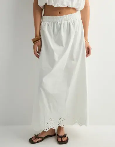 Pieces Pieces - Hvit - Pcsalmina Hw Ankle Skirt Wvn