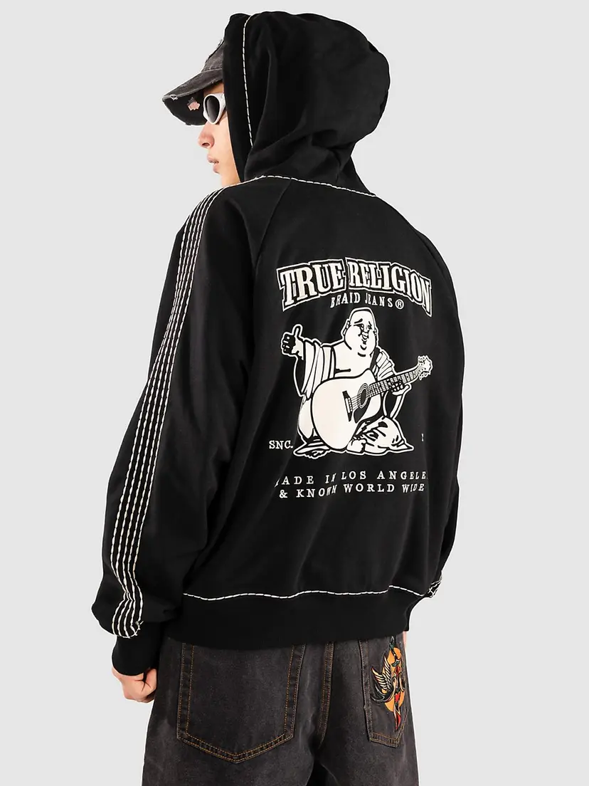 True Religion True Religion Taped Super T Cinched Hettegenser med glidelås svart