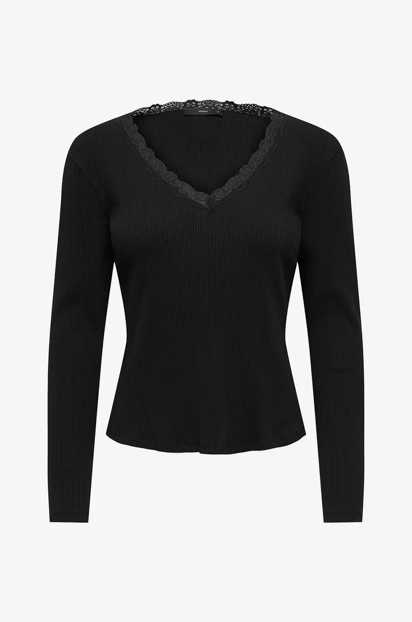 ONLY Topp Onlsara Sharai L/S V-Neck Top Jrs - Svart