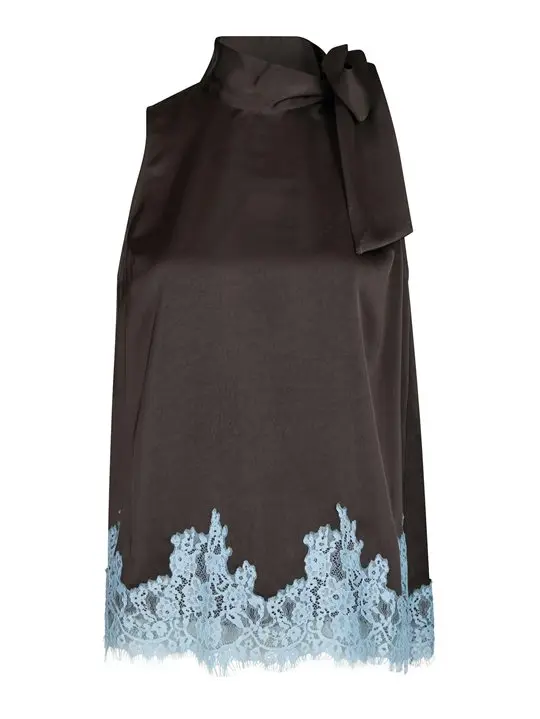 Neo Noir Neo Noir - Lorenz Lace Top - Dark Brown