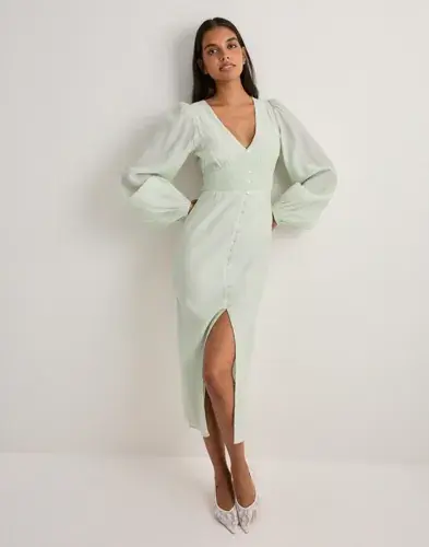 Nelly Nelly - Grønn - Smock Detail dress