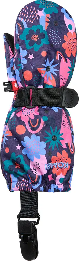 Kombi Kombi Kids' Crazy Caribo Mitten Purple Rainbow Flower