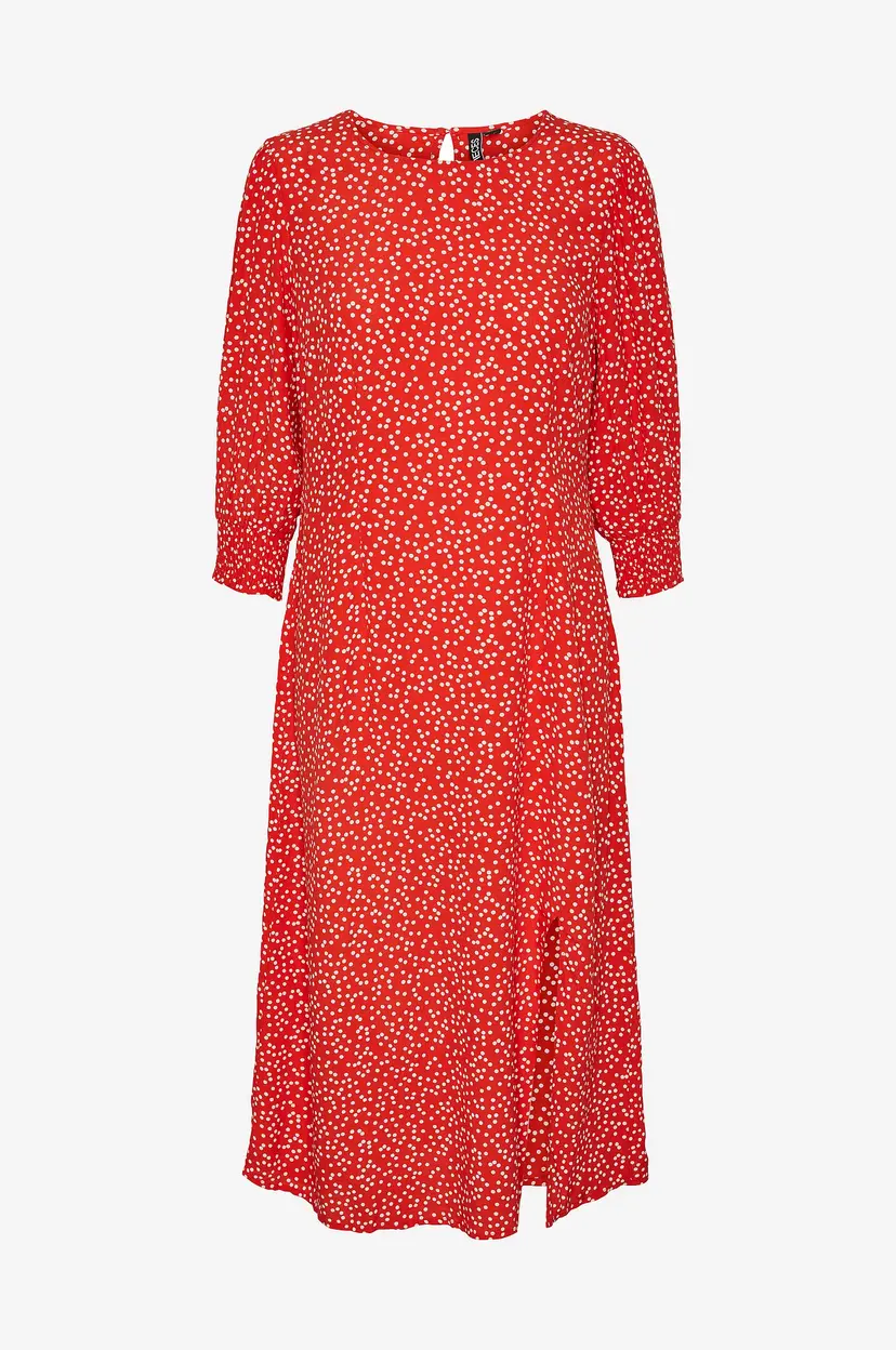 Pieces Kjole pcSui 3/4 Sleve Midi Dress - Rød