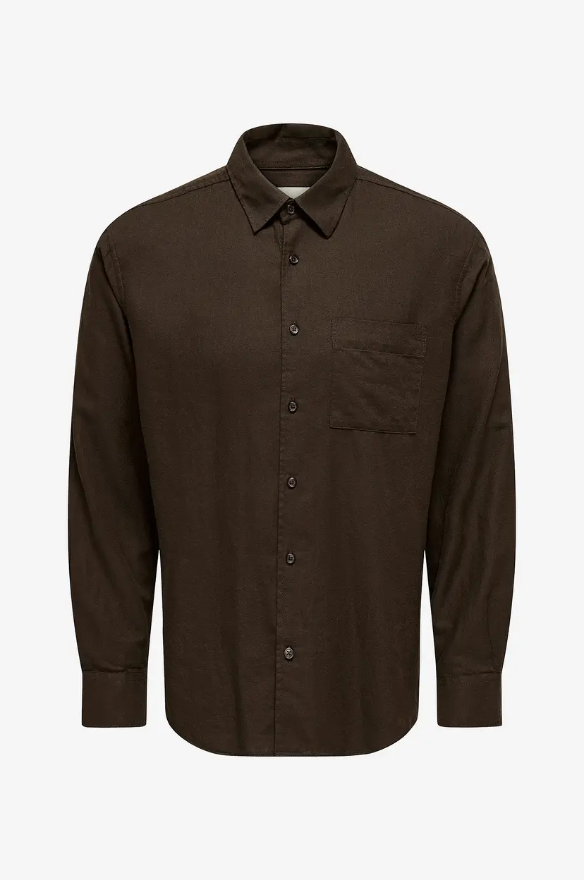 Only & Sons Skjorte Onsmars Reg Fit Ls Shirt - Natur
