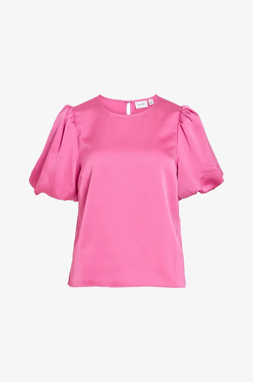 Vila Bluse viEllette 2/4 Satin Puff Top - Rosa