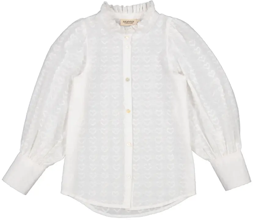 Marmar Copenhagen MarMar Skjorte Dobby Hearts Tribeca White (152 / 12 år)