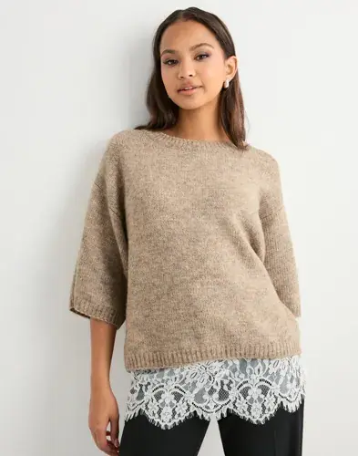 ONLY Only - Beige - Onlgila Life Ss O-Neck Knt