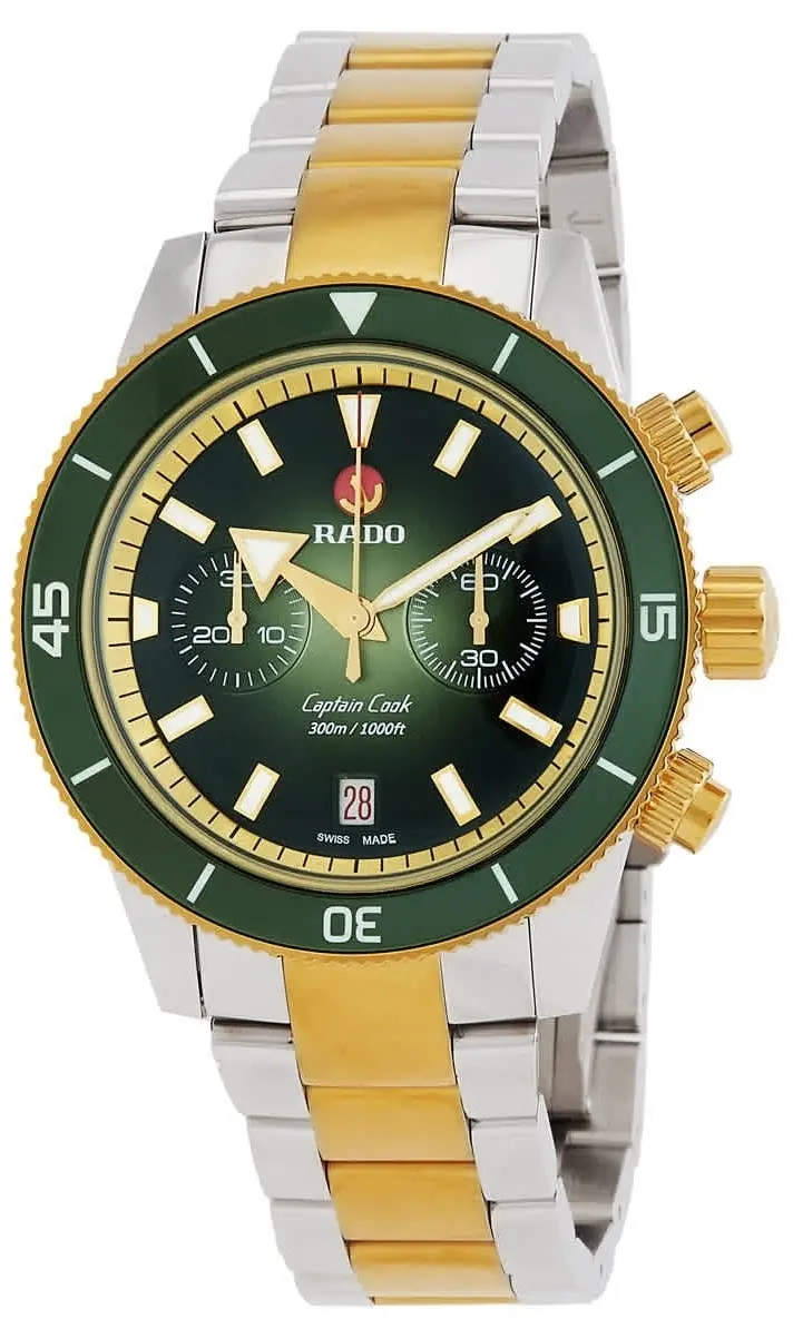 Rado Rado Herreklokke R32151318 Captain Cook Grønn/Gulltonet stål Ø43 mm