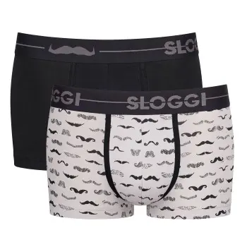 Sloggi Sloggi 2P Men GO Movember Hipster Svart/Hvit bomull X-Large Herre
